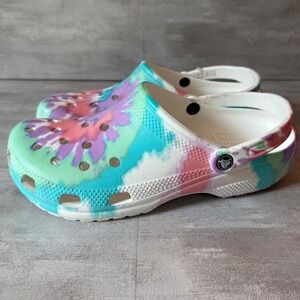Crocs Classic Clog Tie Dye Multi Color Comfort Slip On Shoes Casual Size 11M/13W